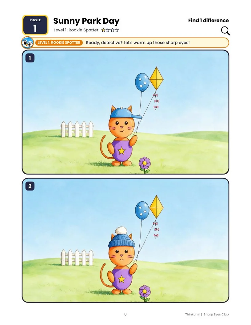 Puzzle 1, Sunny Park Day, Level 1: find 1 difference