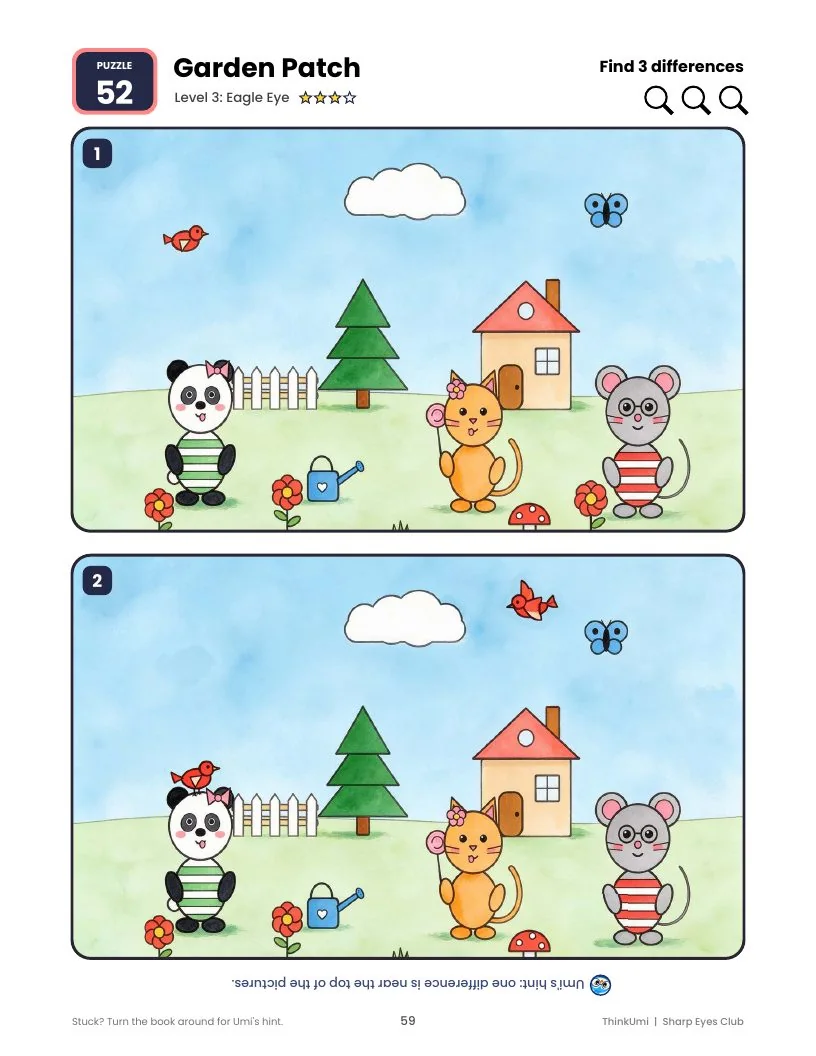 Puzzle 52, Garden Patch, Level 3: find 3 differences